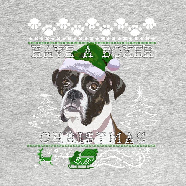 Flashy Brindle Boxer Dog Christmas Sweater by 3QuartersToday